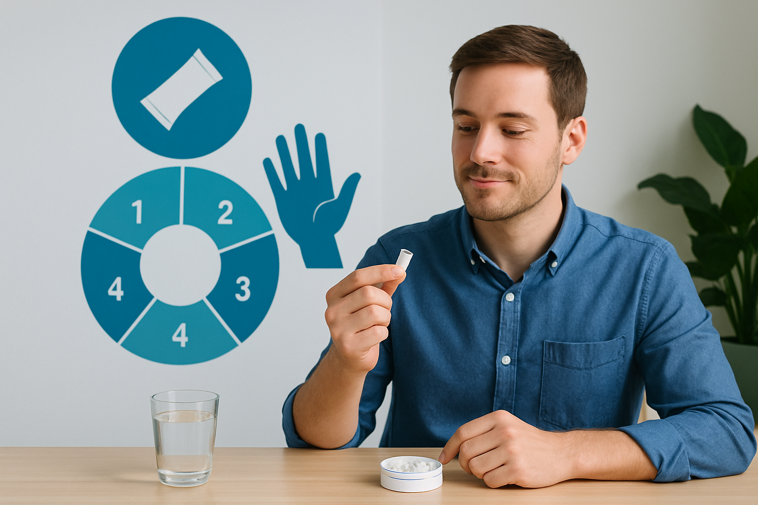 Nikotinbeutel Dosen mit Kalender zur Veranschaulichung der täglichen Dosierung